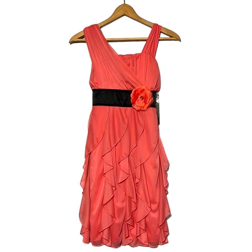 My Michelle Girl’s Dress Size 16 Coral Ruffled Special Occasion Pageant NEW